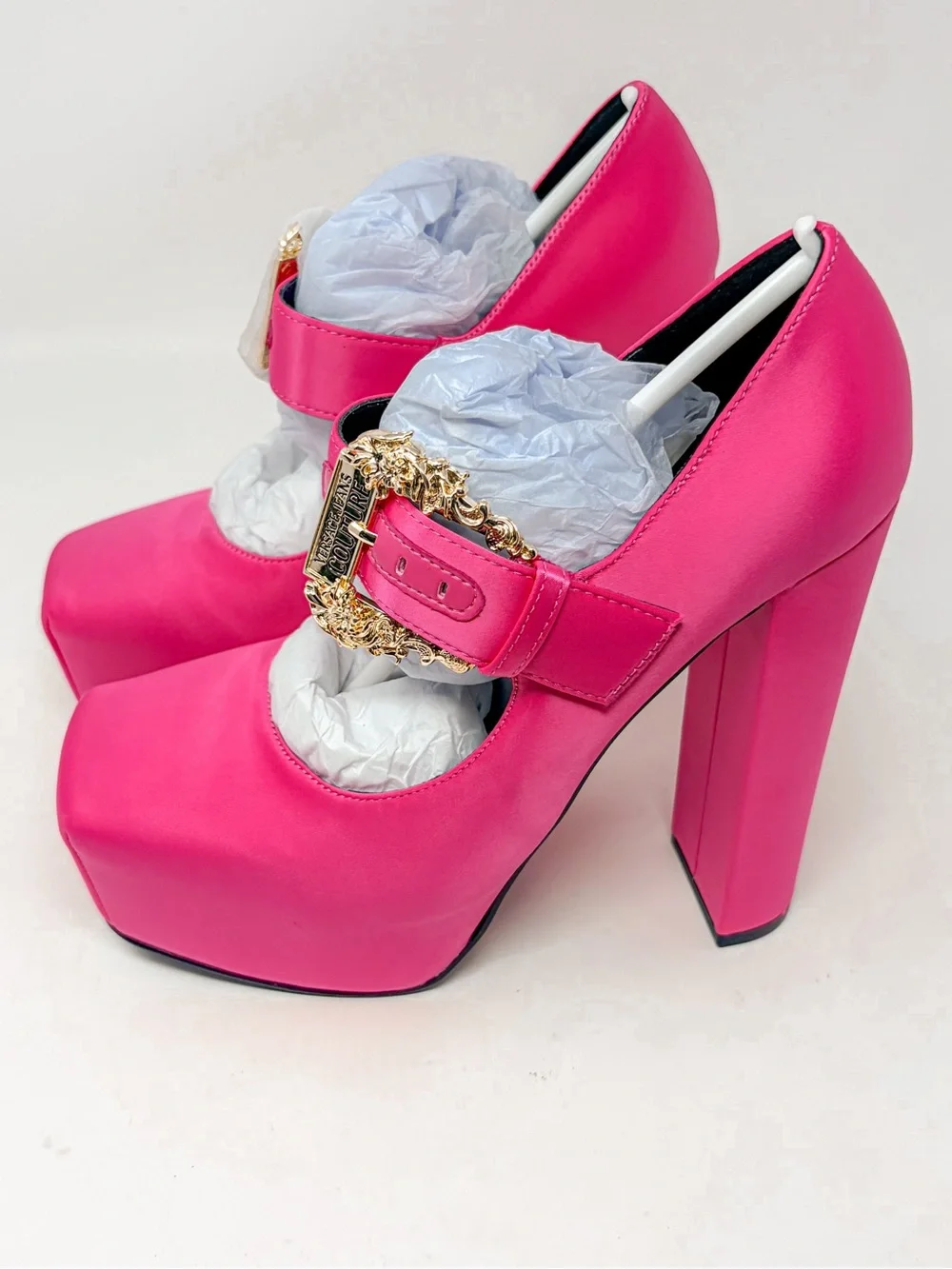 Versace Jeans Couture Pink Hurley Platform Heels, NEW, Size 36, MSRP $498